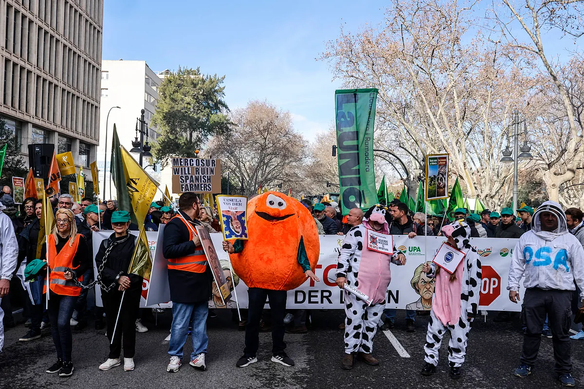 Más de 2.000 agricultores y 200 tractores salen a la calle en Valencia contra el acuerdo UE-Mercosur