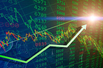 Cotizaciones con gráfico de subidas